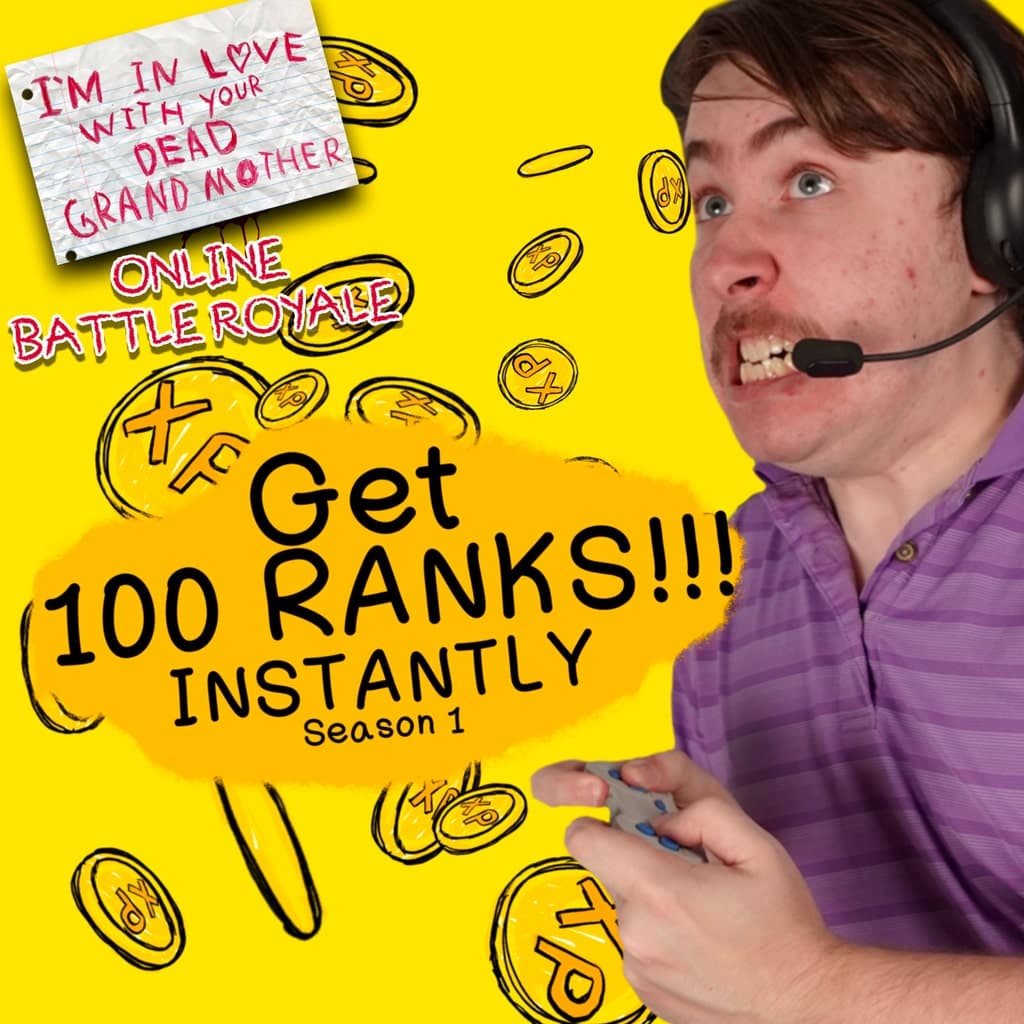 Get 100 Ranks Instantly - Season 1 DLC - I'm in Love With Your Dead Grandmother: Online Battle Royale PS4 + PS5 Price Italia