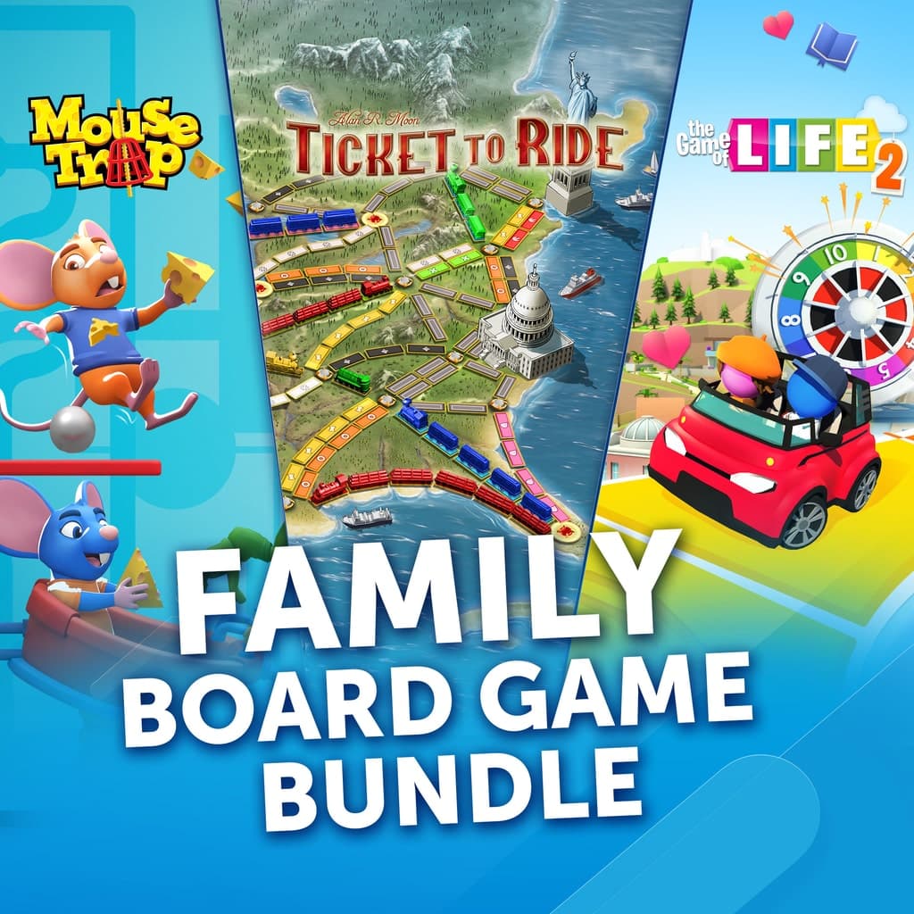 Family Board Game Bundle – Ticket to Ride®, Mouse Trap and The Game of Life 2 PS4 Price United States